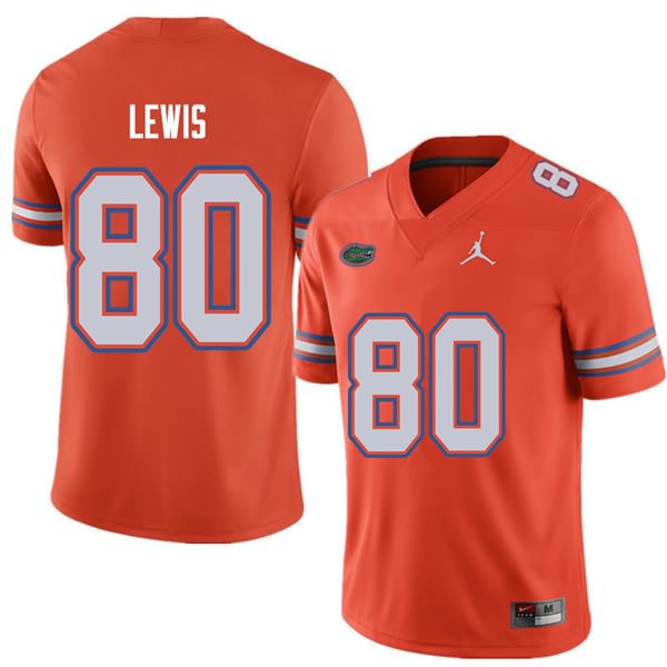 Men's NCAA Florida Gators C'yontai Lewis #80 Stitched Authentic Jordan Brand Orange College Football Jersey LBK8865OT